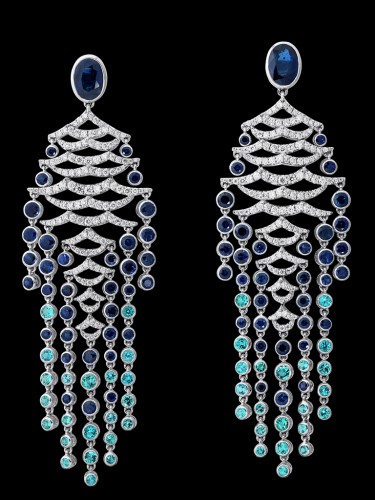 Gilan Boucles d'oreille Blue Saphir Diamond